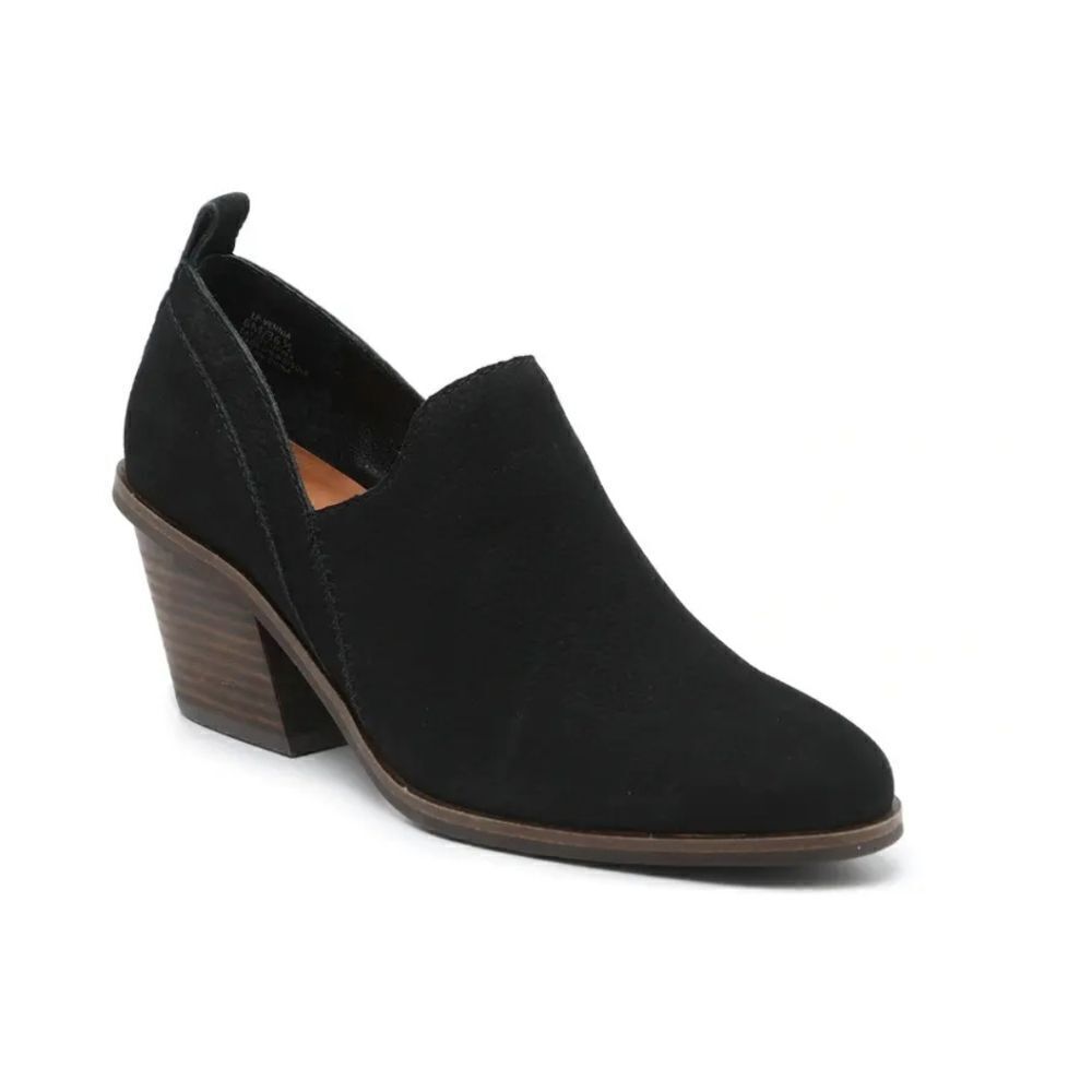Lucky Brand Vennia Suede Ankle Boots in Black Size 6.5